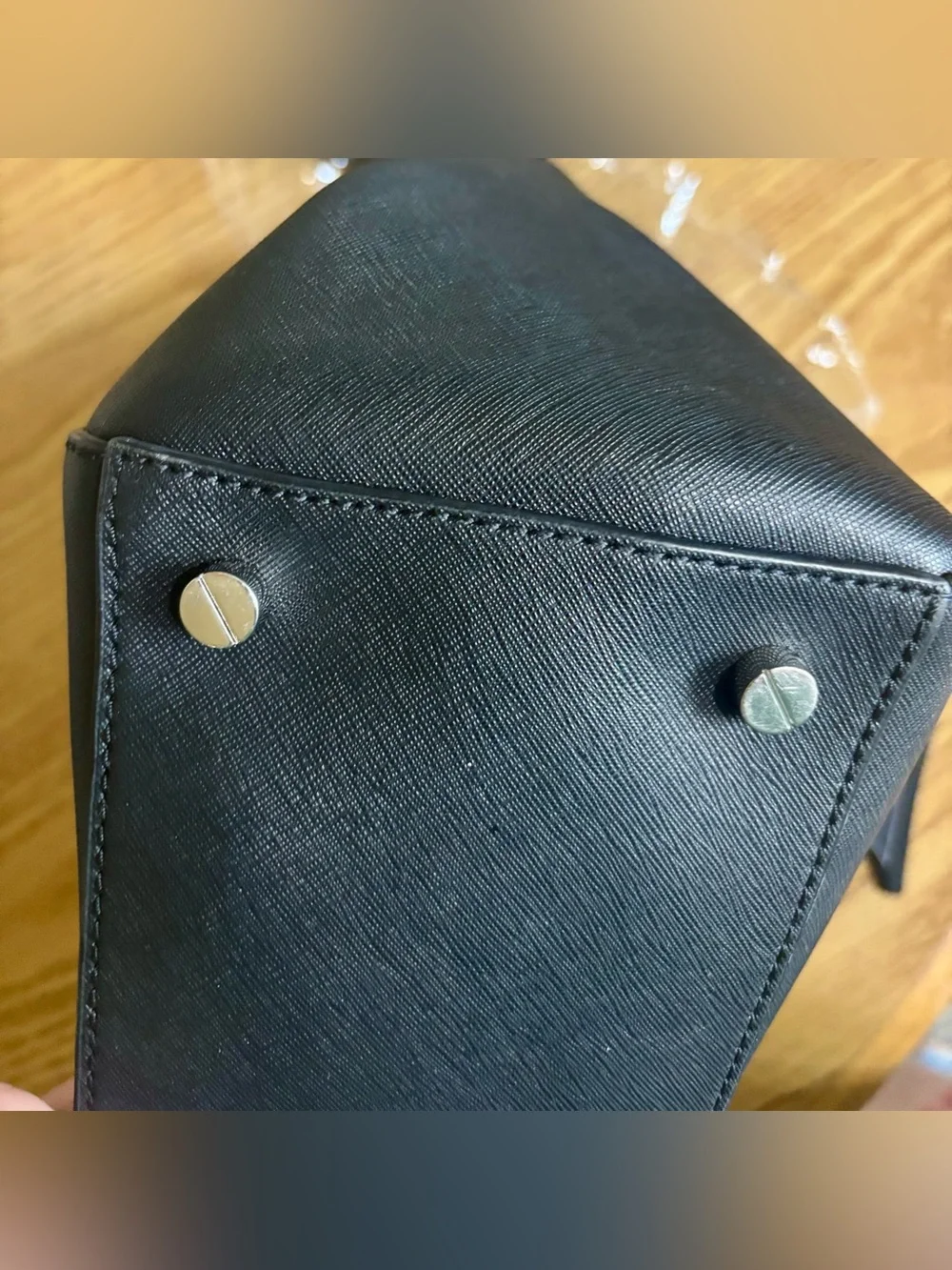 EUC Michael Kors Black Saffiano Leather Satchel with Scarf Accent